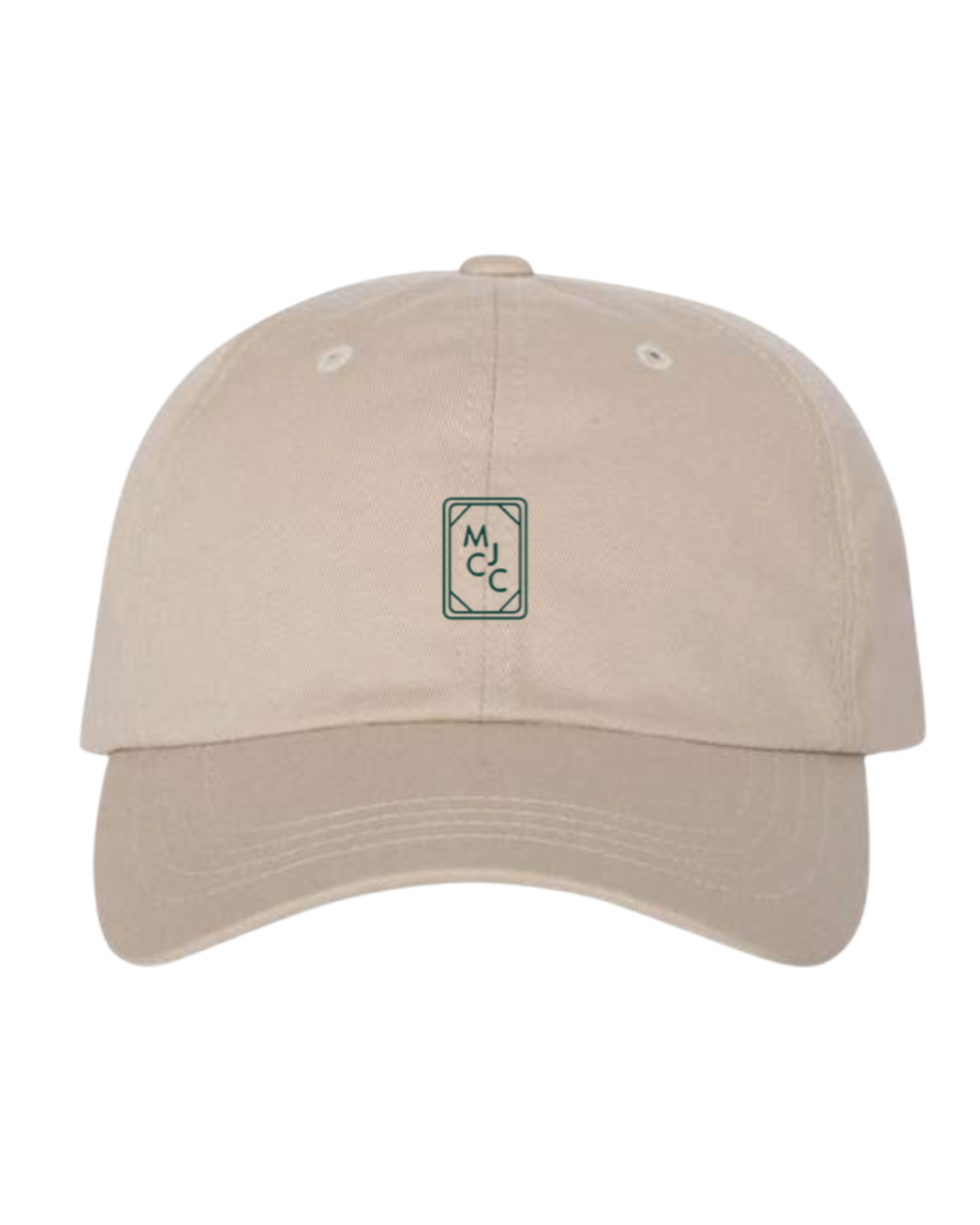 Khaki Baseball Cap with Green Logo